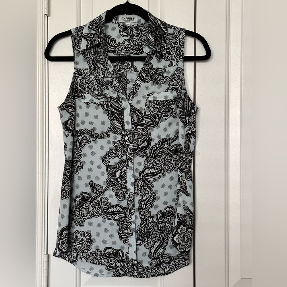 Express Floral Top | Color: Blue | Size: S petite